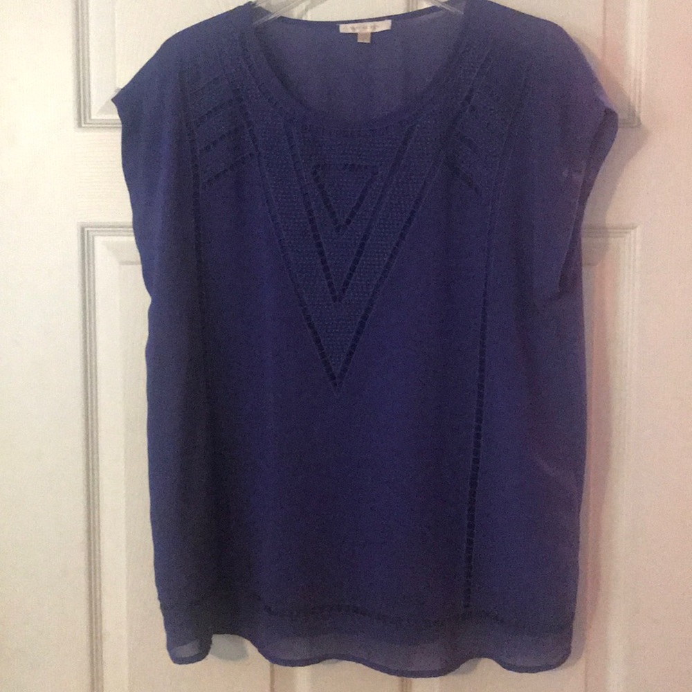 Royal blue/purple geometric blouse